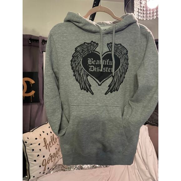 VS pink Full zip up hoodie hooded sweatshirt large vintage bling - Picture 3 of 9